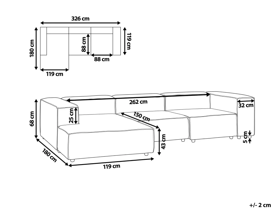 Right Hand 3 Seater Modular Linen Corner Sofa Grey Aprica