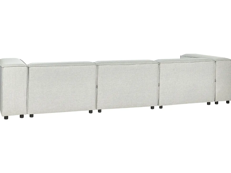 Right Hand 3 Seater Modular Linen Corner Sofa Grey Aprica