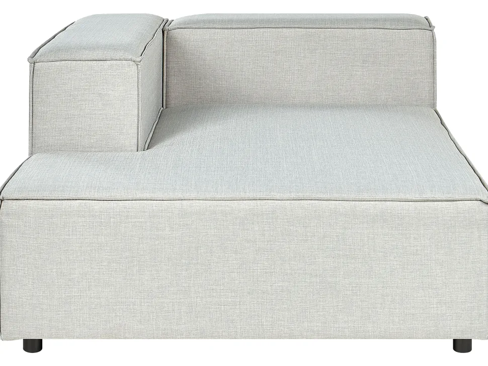 Right Hand 3 Seater Modular Linen Corner Sofa Grey Aprica