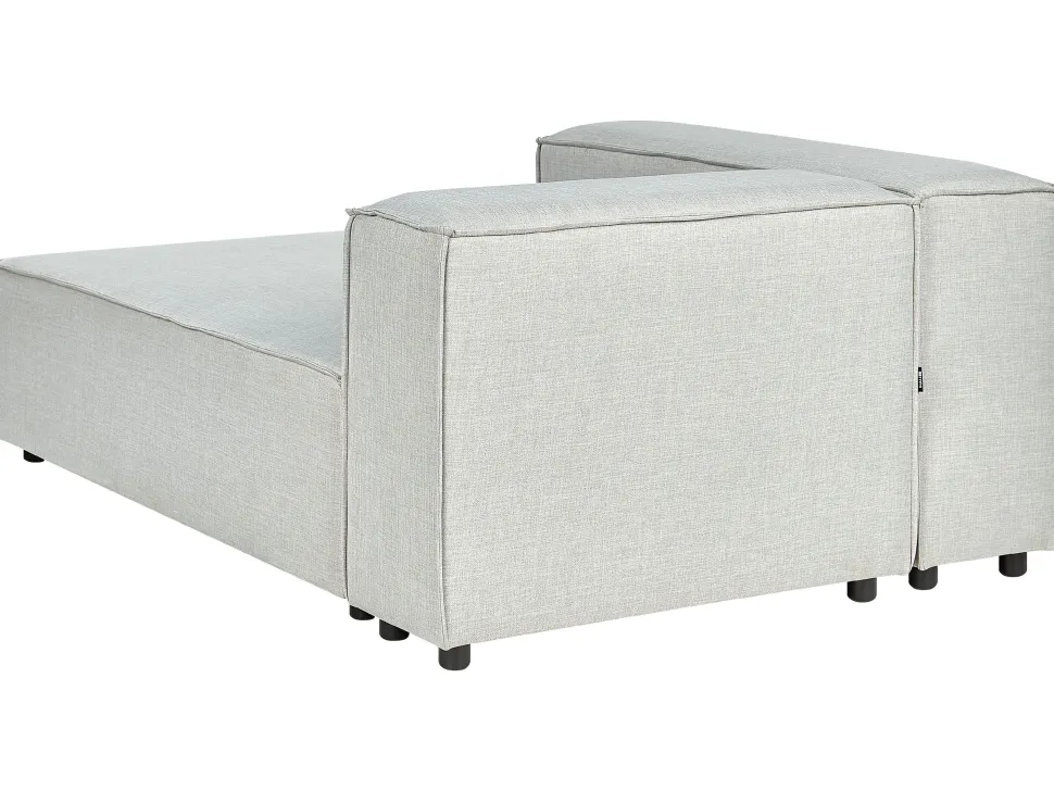 Right Hand 3 Seater Modular Linen Corner Sofa Grey Aprica