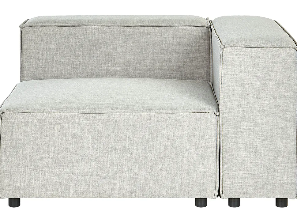 Right Hand 3 Seater Modular Linen Corner Sofa Grey Aprica