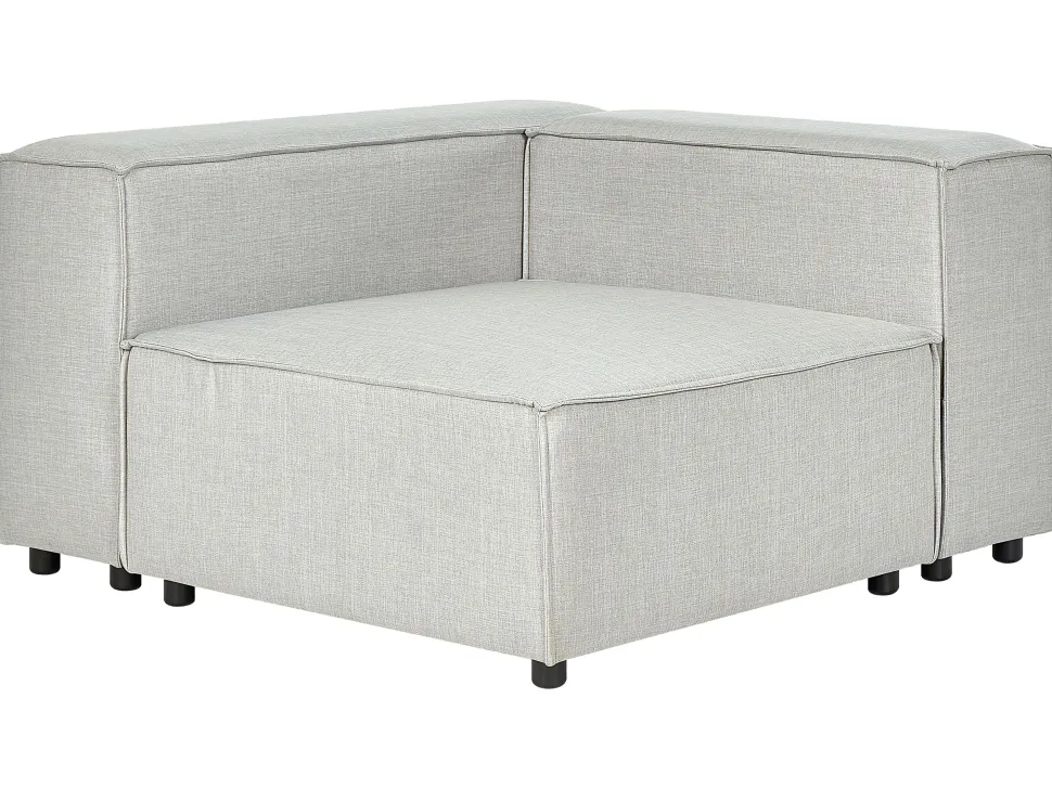 Right Hand 3 Seater Modular Linen Corner Sofa Grey Aprica