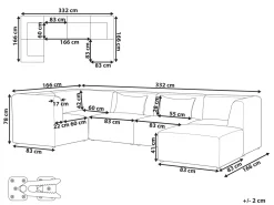 Right Hand 5 Seater Modular Jumbo Cord Corner Sofa With Ottoman Off White Lemvig