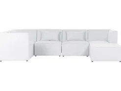 Right Hand 5 Seater Modular Jumbo Cord Corner Sofa With Ottoman Off White Lemvig