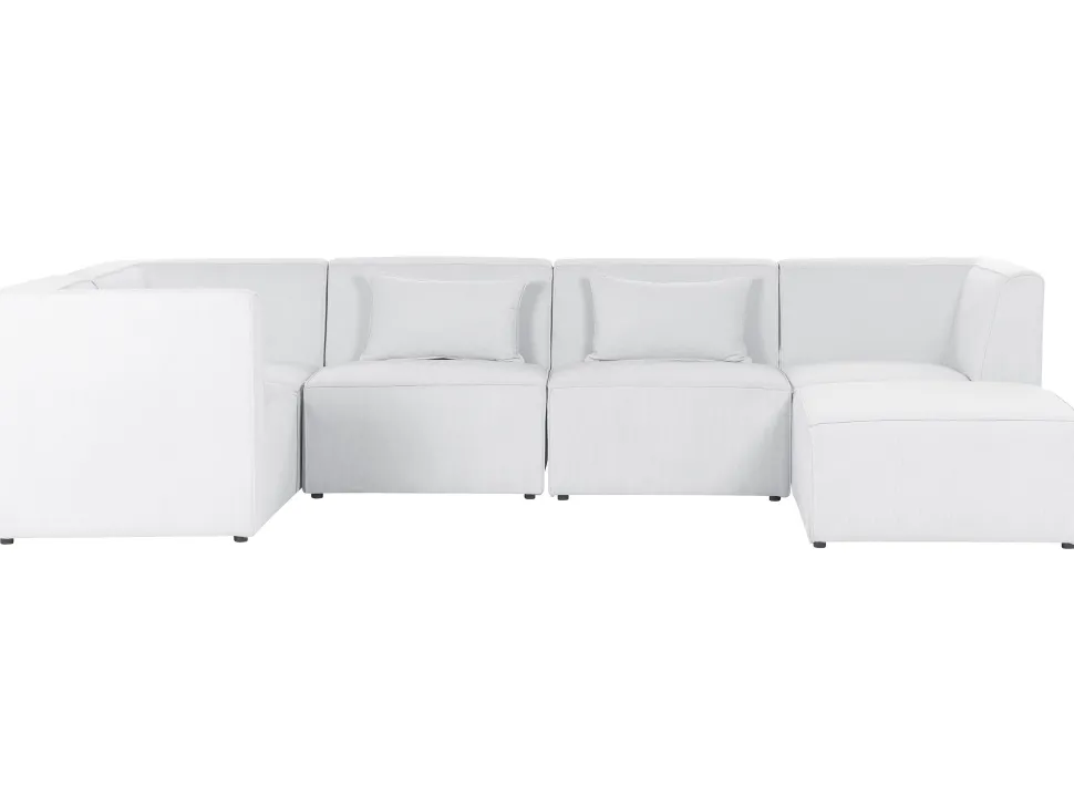 Right Hand 5 Seater Modular Jumbo Cord Corner Sofa With Ottoman Off White Lemvig