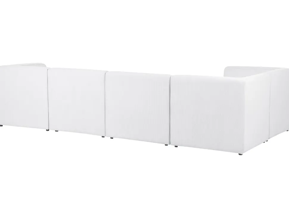Right Hand 5 Seater Modular Jumbo Cord Corner Sofa With Ottoman Off White Lemvig