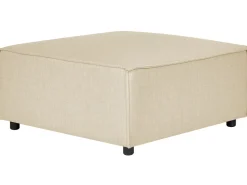 Right Hand 3 Seater Modular Linen Corner Sofa With Ottoman Beige Aprica