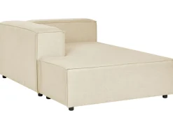 Right Hand 3 Seater Modular Linen Corner Sofa With Ottoman Beige Aprica