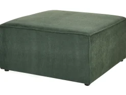 Right Hand 3 Seater Modular Jumbo Cord Corner Sofa With Ottoman Dark Green Lemvig