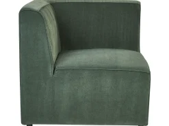 Right Hand 3 Seater Modular Jumbo Cord Corner Sofa With Ottoman Dark Green Lemvig