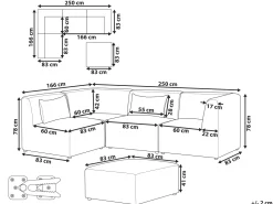 Right Hand 4 Seater Modular Jumbo Cord Corner Sofa With Ottoman Taupe Lemvig