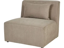 Right Hand 4 Seater Modular Jumbo Cord Corner Sofa With Ottoman Taupe Lemvig