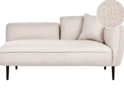Right Hand Boucle Chaise Lounge Light Beige Chevannes
