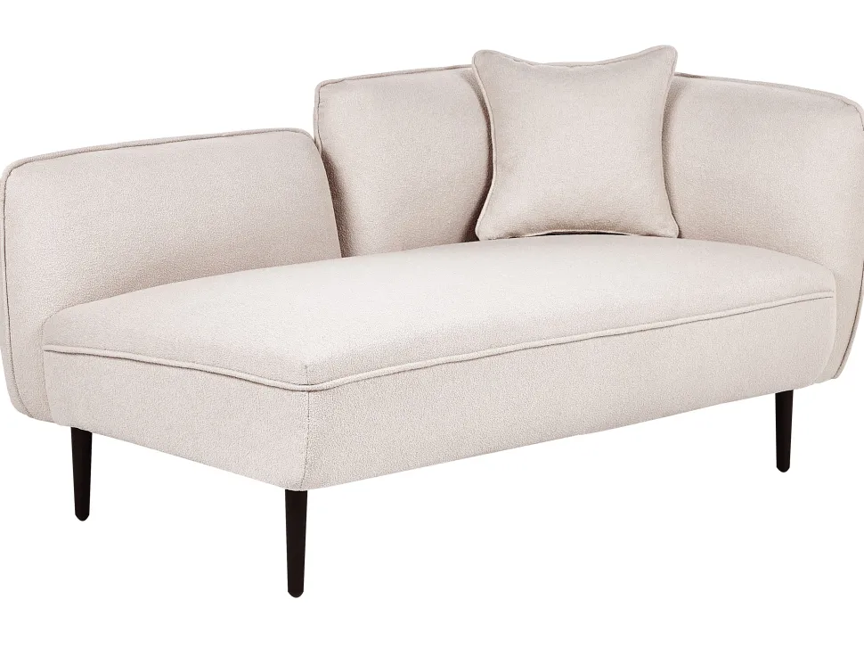 Right Hand Boucle Chaise Lounge Light Beige Chevannes