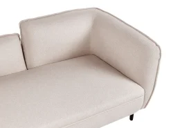 Right Hand Boucle Chaise Lounge Light Beige Chevannes