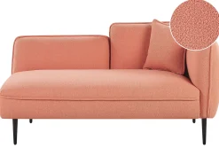 Right Hand Boucle Chaise Lounge Peach Pink Chevannes