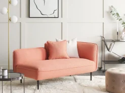 Right Hand Boucle Chaise Lounge Peach Pink Chevannes