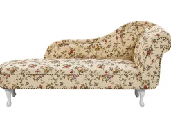 Right Hand Chaise Lounge Flower Print Beige Nimes
