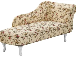 Right Hand Chaise Lounge Flower Print Beige Nimes