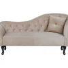 Right Hand Chaise Lounge Velvet Beige Lattes