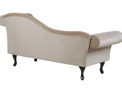 Right Hand Chaise Lounge Velvet Beige Lattes