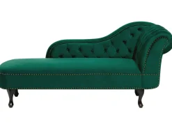 Right Hand Chaise Lounge Velvet Green Nimes