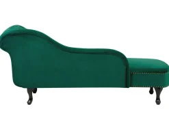 Right Hand Chaise Lounge Velvet Green Nimes