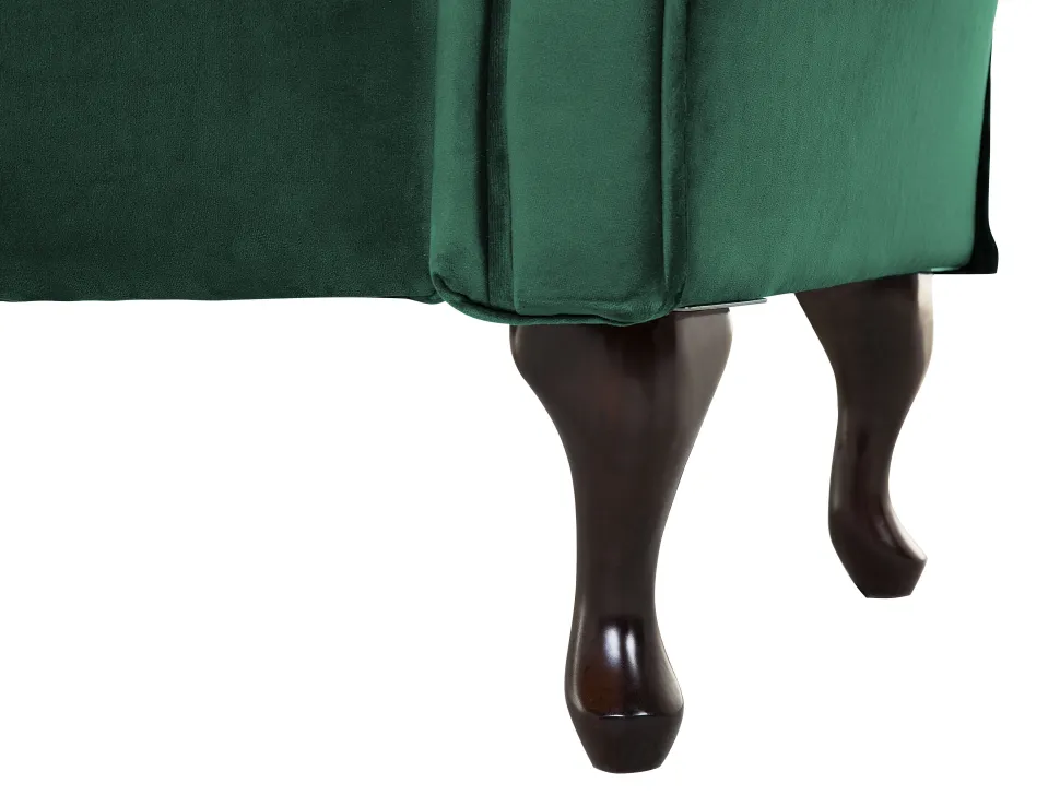 Right Hand Chaise Lounge Velvet Dark Green Lattes