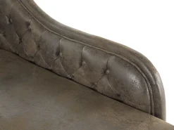 Right Hand Chaise Lounge Faux Suede Brown Nimes