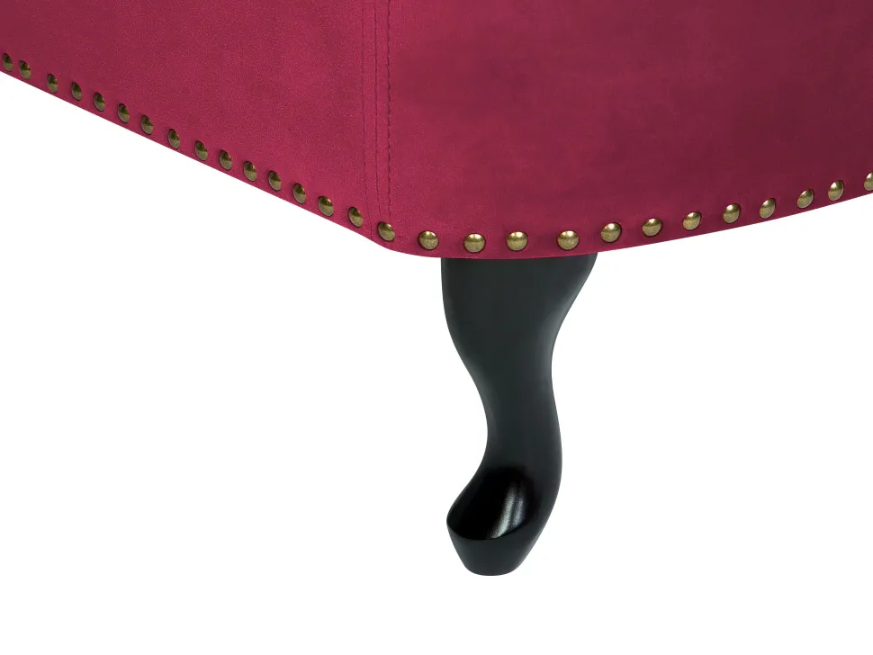 Right Hand Chaise Lounge Velvet Burgundy Nimes