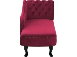 Right Hand Chaise Lounge Velvet Burgundy Nimes