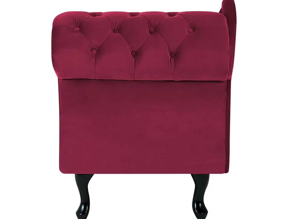 Right Hand Chaise Lounge Velvet Burgundy Nimes