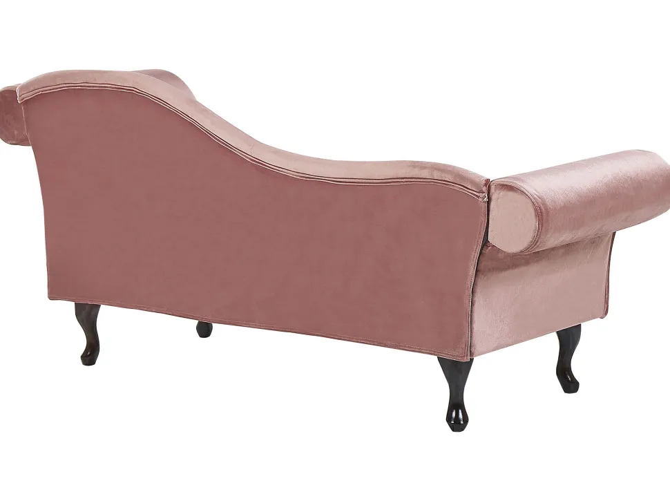 Right Hand Chaise Lounge Velvet Pink Lattes