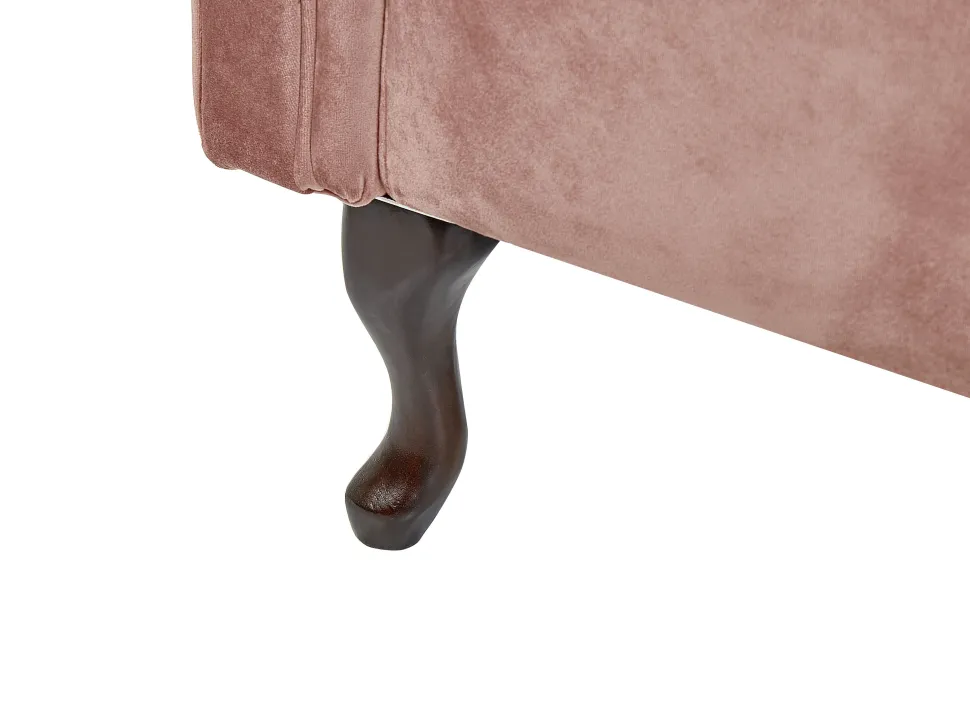 Right Hand Chaise Lounge Velvet Pink Lattes
