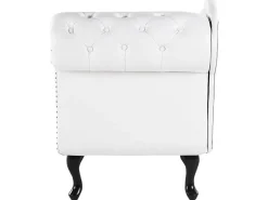 Right Hand Chaise Lounge Faux Leather White Nimes