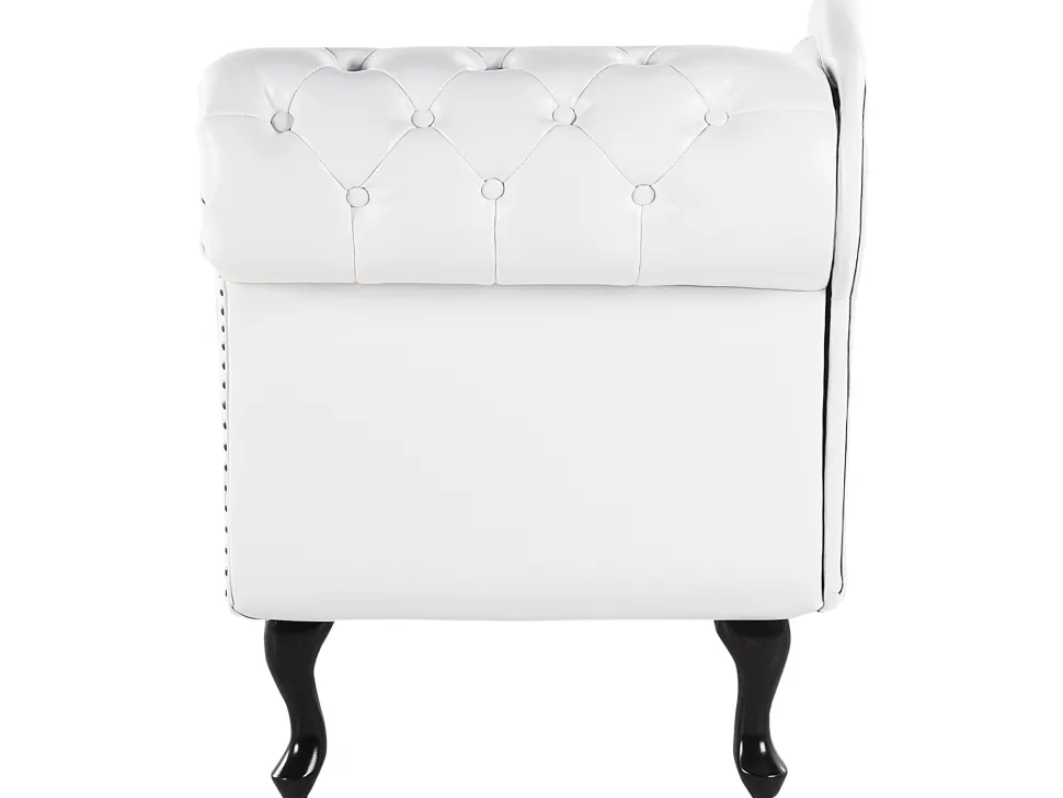 Right Hand Chaise Lounge Faux Leather White Nimes