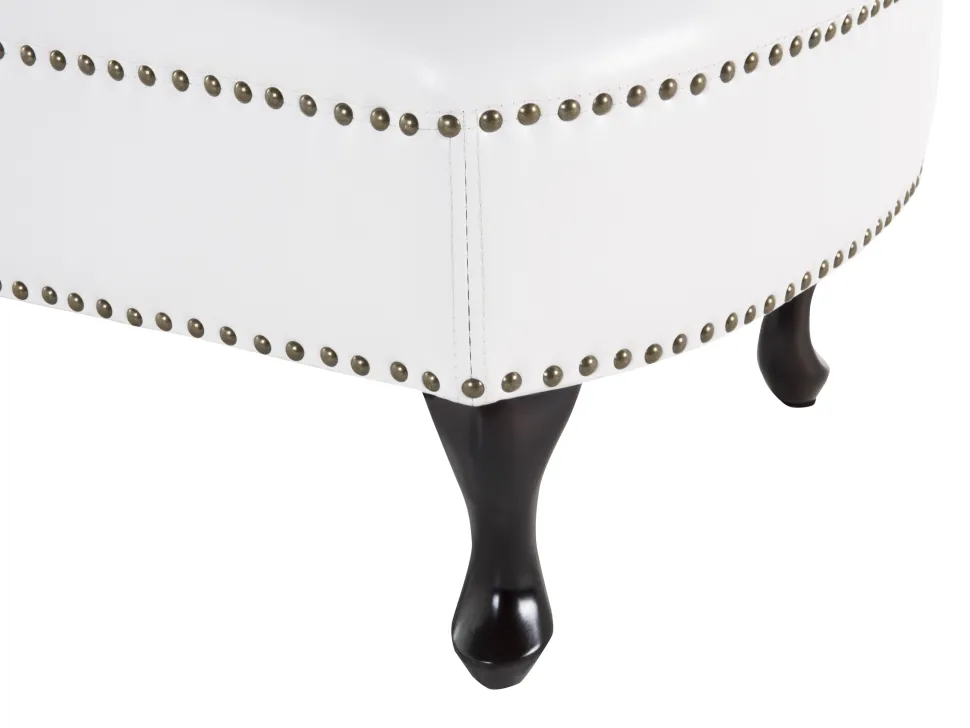 Right Hand Chaise Lounge Faux Leather White Nimes