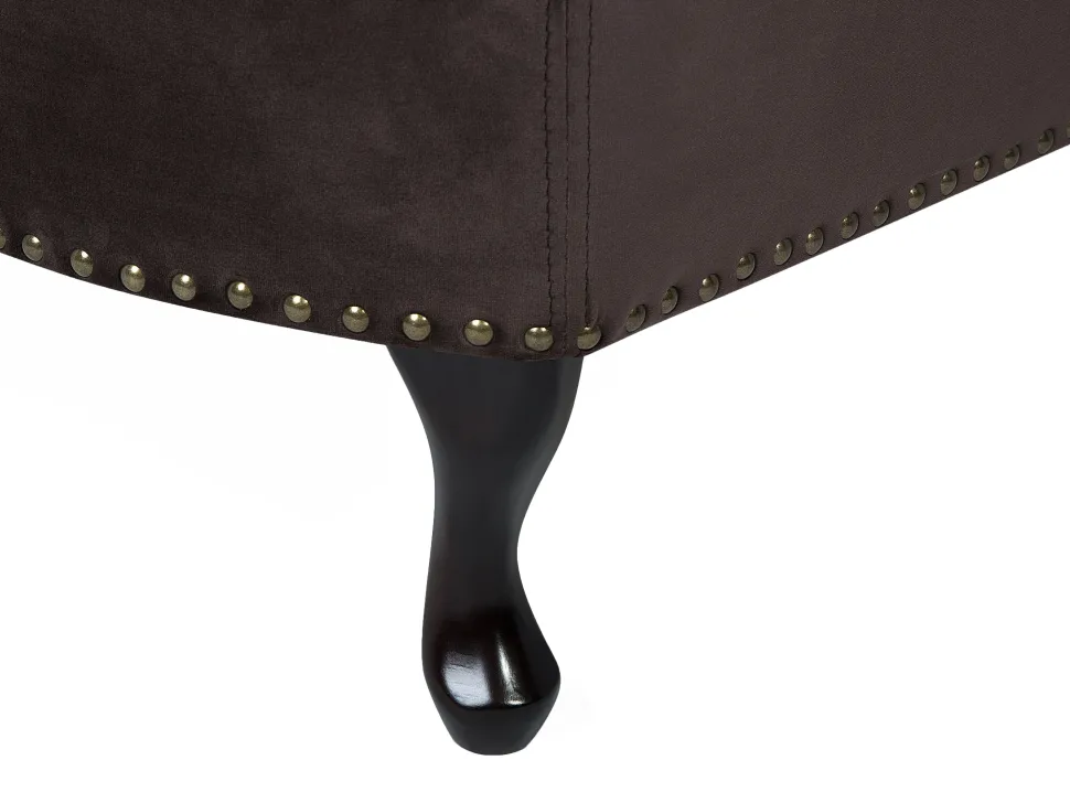 Right Hand Chaise Lounge Velvet Brown Nimes