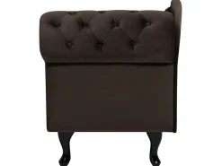 Right Hand Chaise Lounge Velvet Brown Nimes