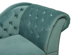 Right Hand Chaise Lounge Velvet Mint Green Nimes