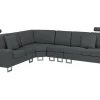 Right Hand Corner Fabric Sofa Dark Grey Stockholm