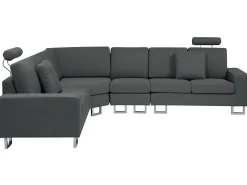 Right Hand Corner Fabric Sofa Dark Grey Stockholm