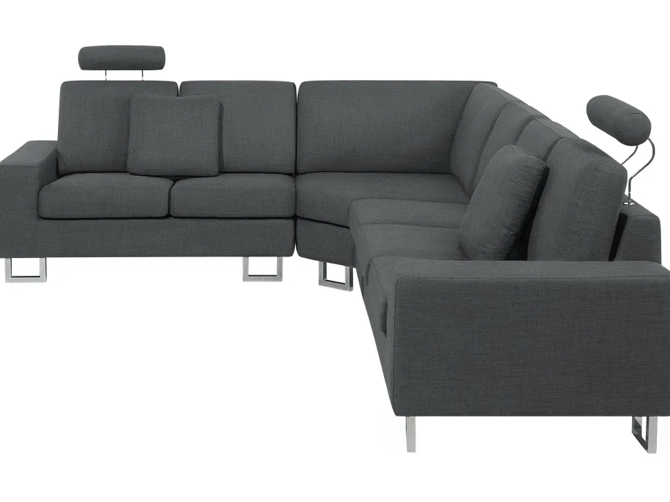 Right Hand Corner Fabric Sofa Dark Grey Stockholm
