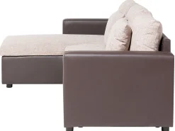 Right Hand Corner Fabric Sofa Bed Beige Tampere