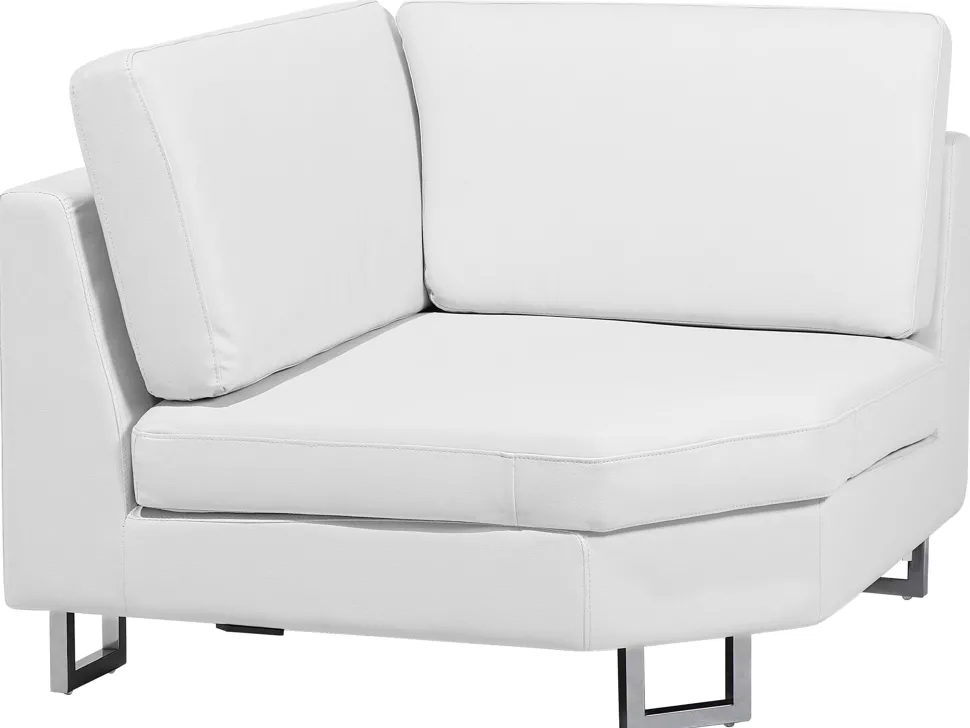 Right Hand Corner Leather Sofa White Stockholm