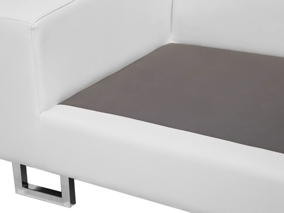 Right Hand Corner Leather Sofa White Stockholm