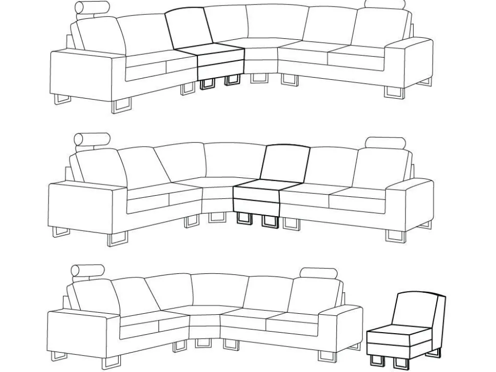 Right Hand Corner Leather Sofa White Stockholm