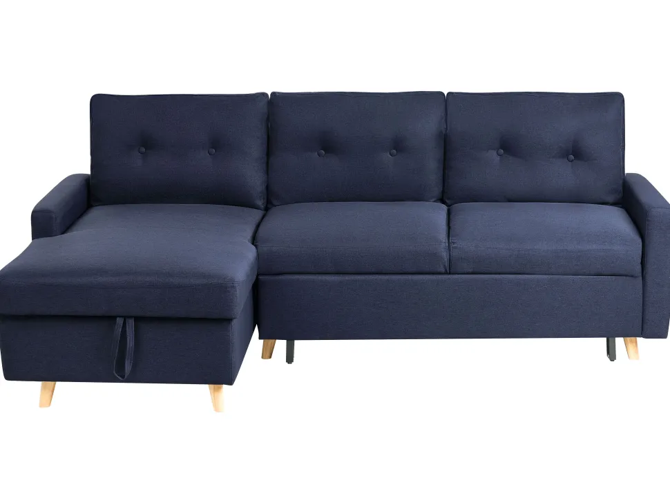 Right Hand Corner Sofa Bed With Storage Navy Blue Flakk
