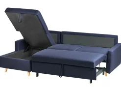 Right Hand Corner Sofa Bed With Storage Navy Blue Flakk