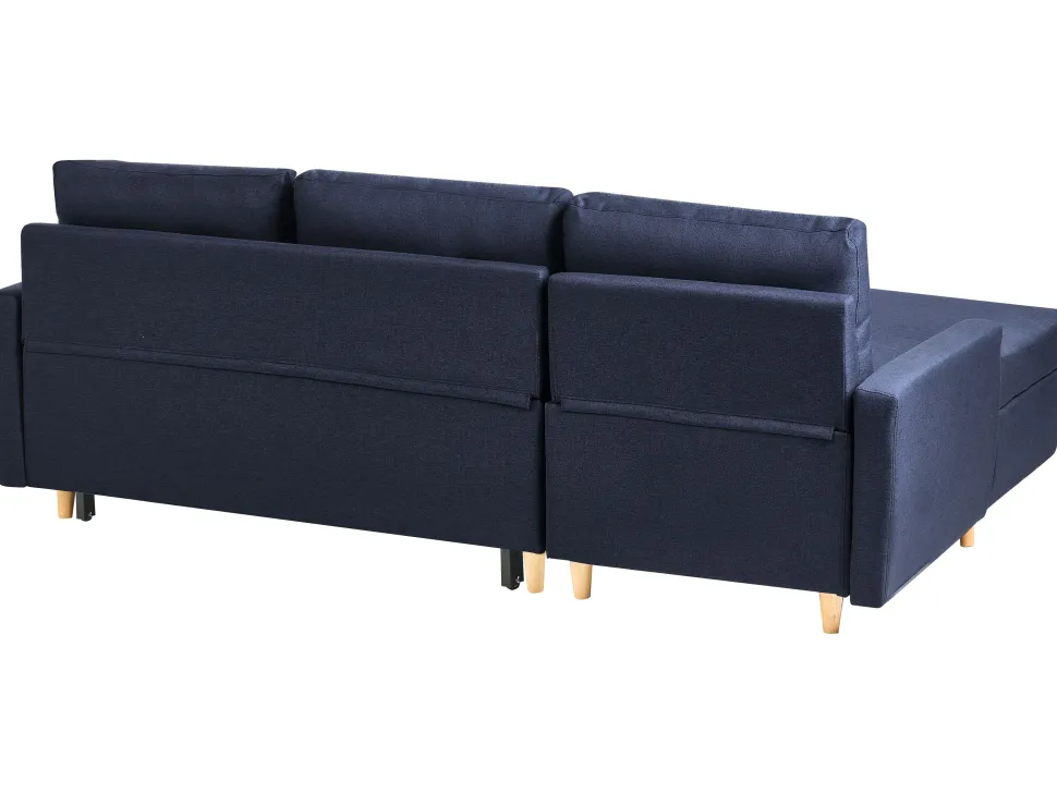 Right Hand Corner Sofa Bed With Storage Navy Blue Flakk
